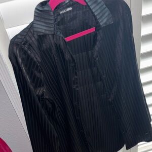 Fashion Nova Elegant Black Pinstripe Jacket